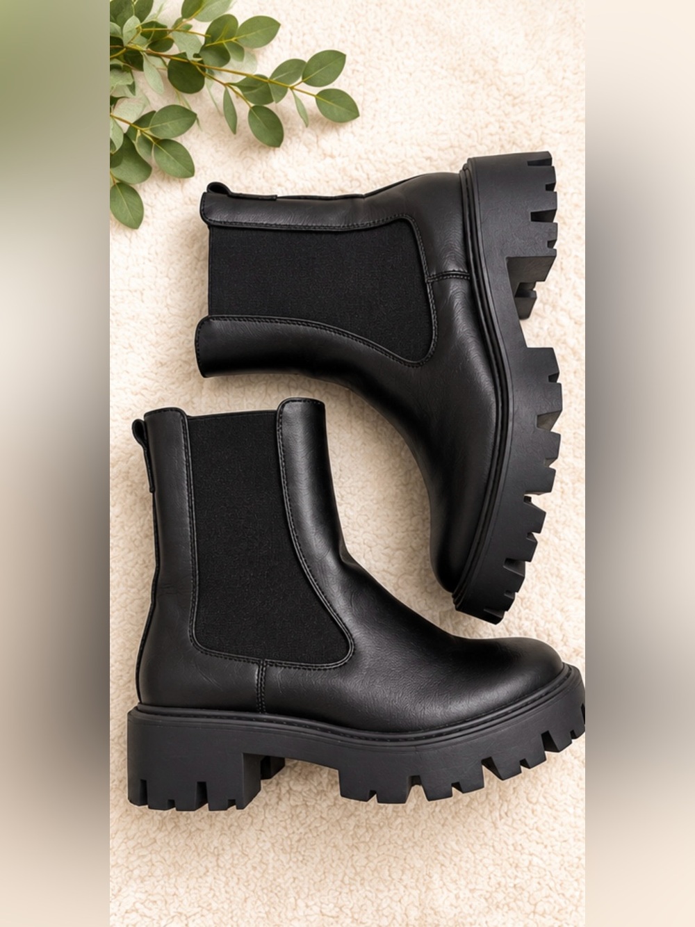 ASOS Black Chunky Chelsea Boots with Lug Sole